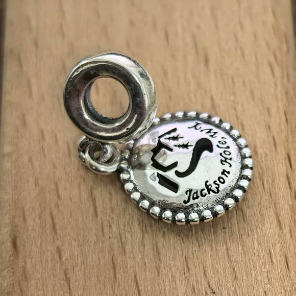 Pandora Jackson Hole .WY JH Tetons Dangle Charm, S925 Silver Bracelets - Picture 3 of 4
